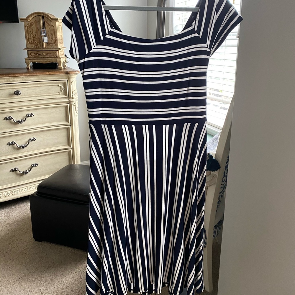 Loft crossover open back dress